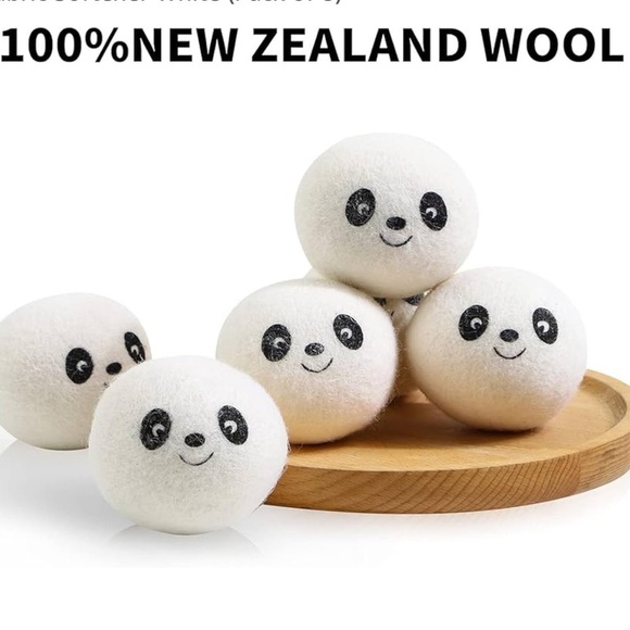 None Other - 6 Sheep Wool Dryer Balls - Natural Fabric Softener & Reusable